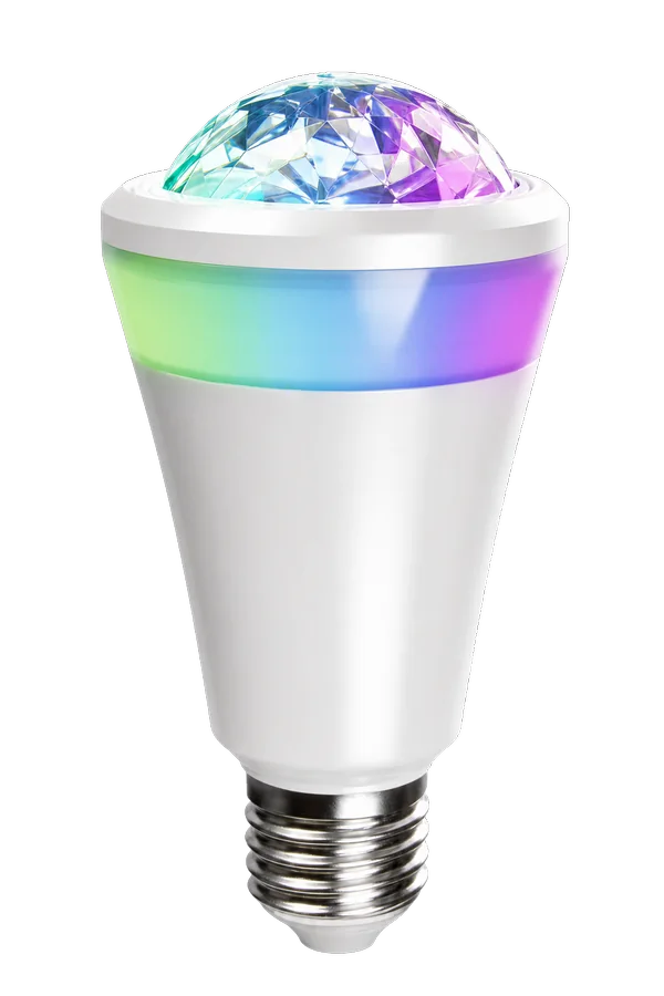 Aurora projection bulb with a faceted optical dome and E26 E27 screw base
